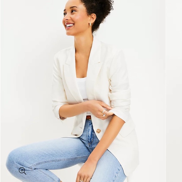 LOFT Modern Linen Blazer - Picture 3 of 6